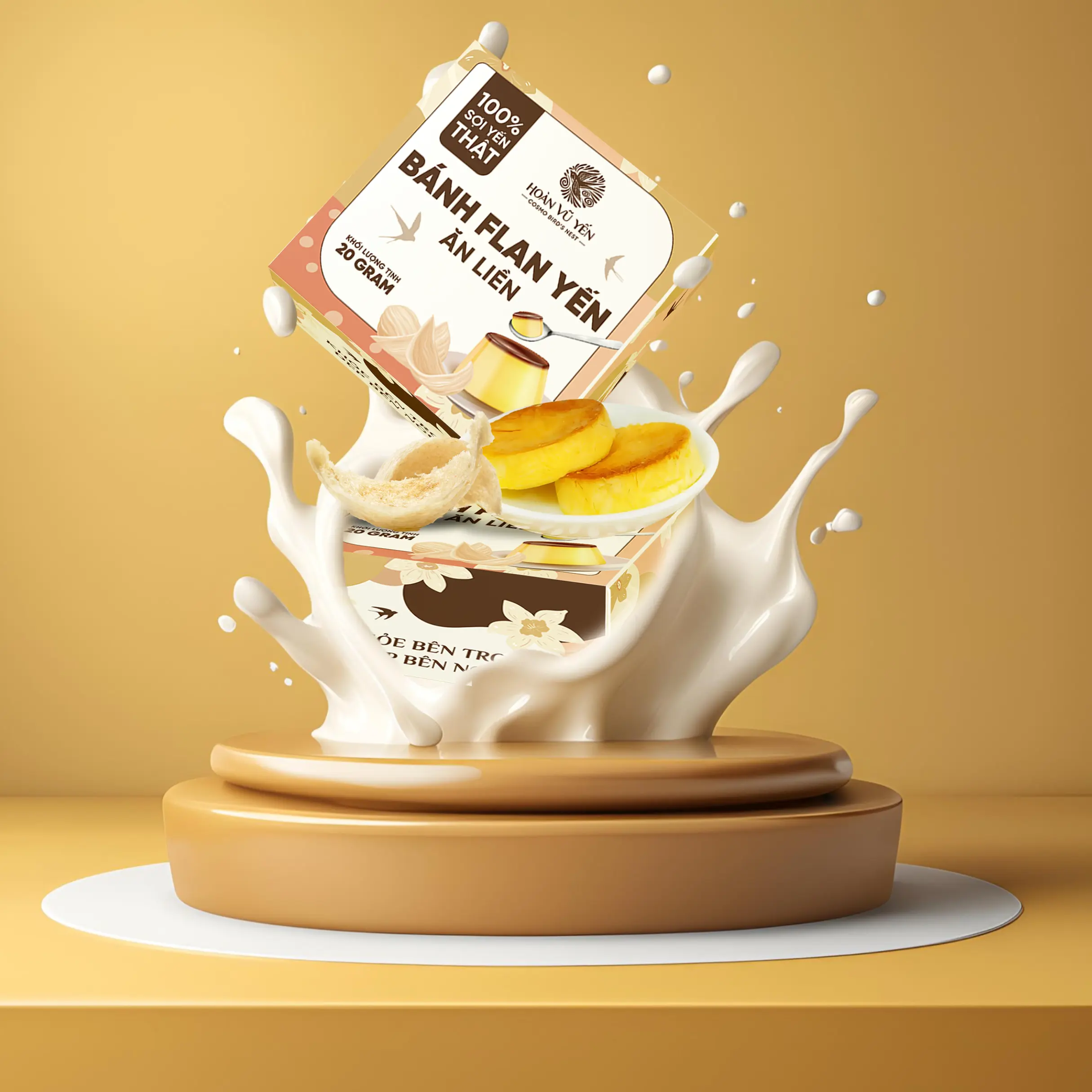 Bánh Yến Ăn Liền Vị Bánh Flan - Snack Ăn Vặt Healthy Food Thức Ăn Bánh Quy