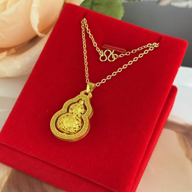 Product Introduction of Vòng Cổ Mặt Dây Chuyền Túi May Mắn, Vàng Cát Việt Nam Giả, Thiết Kế Rỗng Thời Trang Tinh Tế Hoa Nở Và Hoa Giàu Có, Đồ Trang Sức Thời Trang Nữ, Bán Chạy, Phổ Biến 7