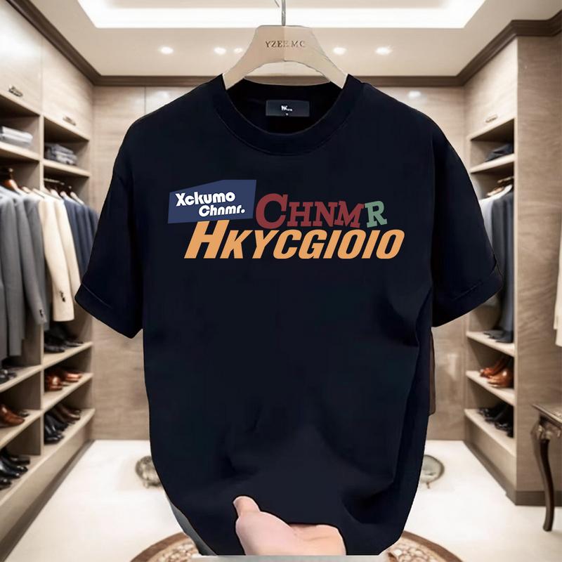Product Introduction of Áo Thun Nam, 100% Cotton, ngắn Tay, Dáng Rộng Vừa Vặn, Thoải Mái, In Chữ Tiếng Anh 3