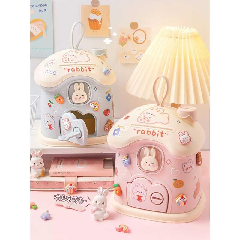 Product Introduction of Kids Creative DIY Banking Toys Piggy Bank Money Saving Pot Ban Coin Box With Lock Key Children Gift Toy For Girl Decor Decoration Christmas Light Plastic Sticker Ornaments 27