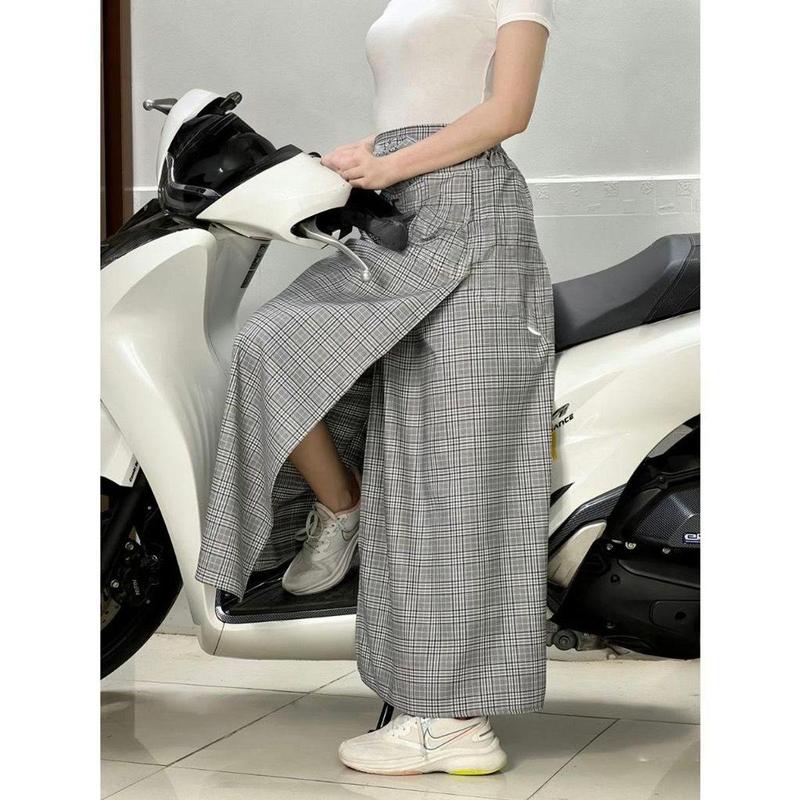 Quần chống nắng nữ form ống rộng chất liệu kaki đẹp cố định bằng băng dính kết hợp với nút bấm Pants Ong Women