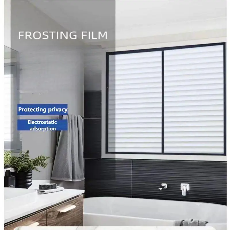 Privacy Matte Window Film, 1 Count Static Cling Window Film, Heat Insulation Window Sticker, Window Film for Home Office, Home Decor, Curtain Blinds, Adjustable Curtain Rods 2