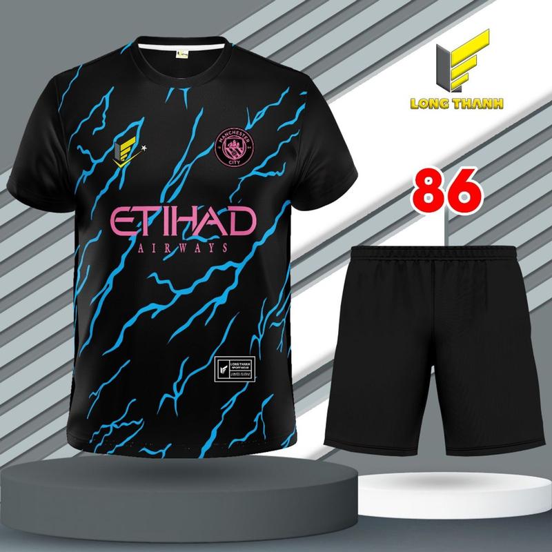 Bộ quần áo đá bóng, đồ đá banh nam nữ Man City, thun lạnh cao cấp Top Sport