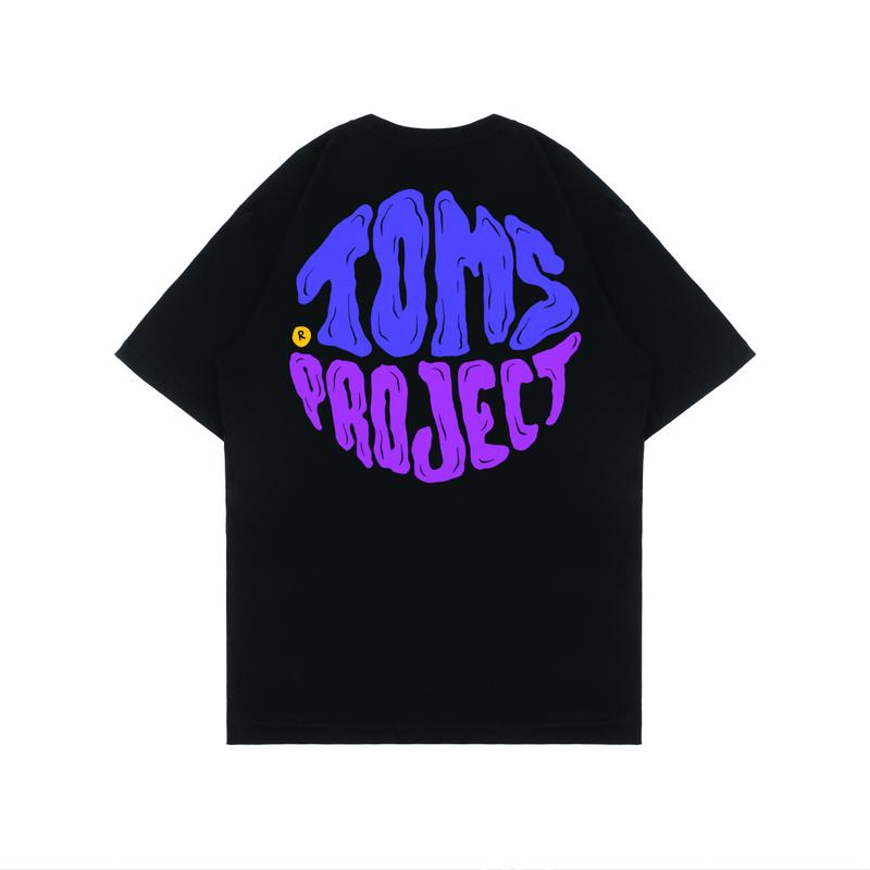 Toms Project Tshirt Rounded - Kaos Pria combed sablon Hitam Tulisan Dewasa Pendek Oblong Katun Simple Baju Santai 0