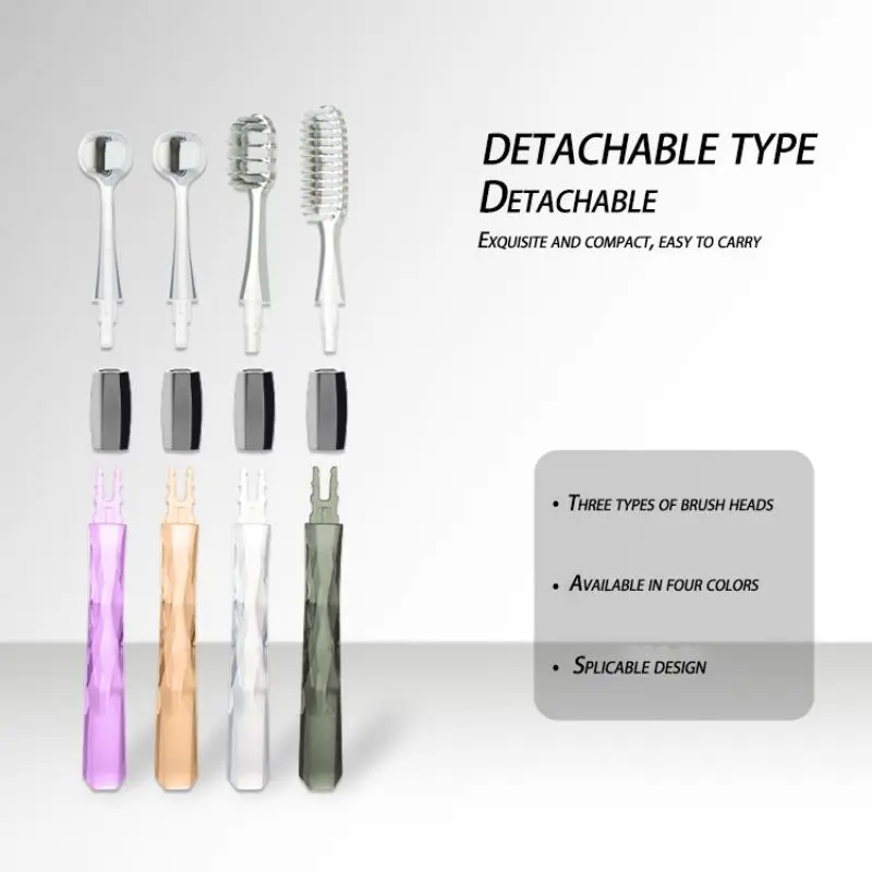 Toothbrush Set, 1 Count Toothbrush Handle & 3 Counts Replaceable Brush Head, Soft Bristle Toothbrush for Adults, Oral Care Product 2