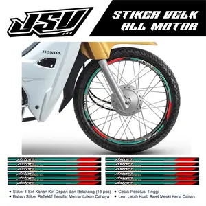 12 Pcs Stiker Velg Motor ASTREA Grand Prima Bulus Legenda Sabit List Pelk Rims Roda Sepeda Motor Bahan Reflektif Custom Variasi