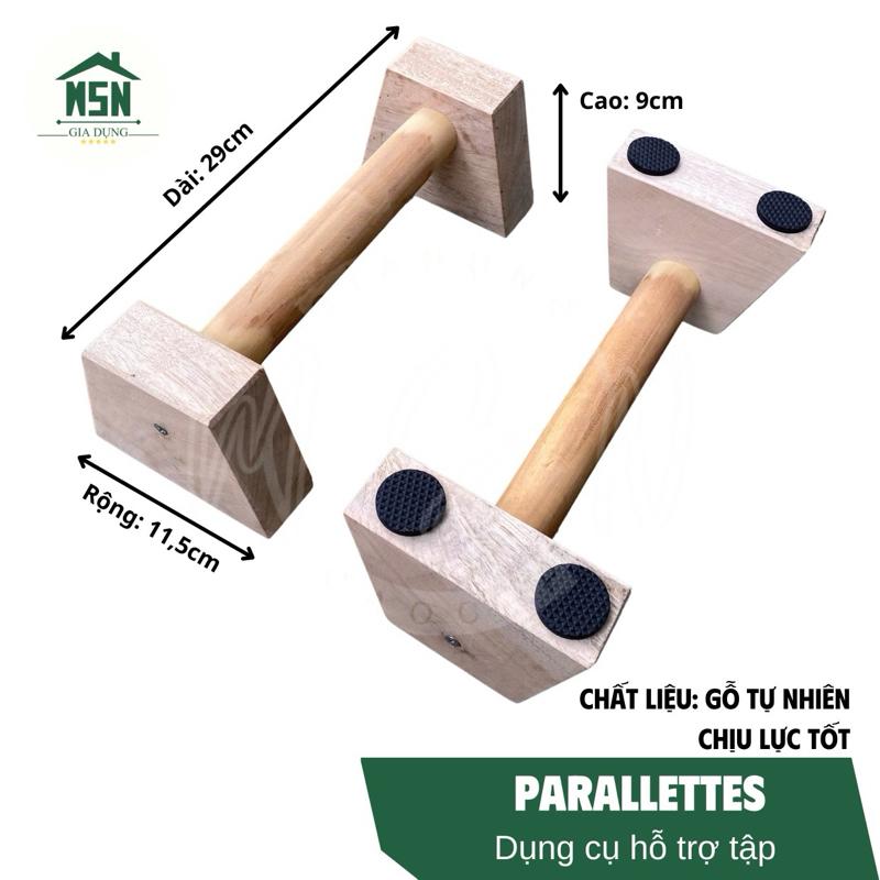 Parallettes Gỗ - Dụng Cụ Chống Đẩy Hít Đất Tập Luyện,... Gỗ Tự Nhiên
