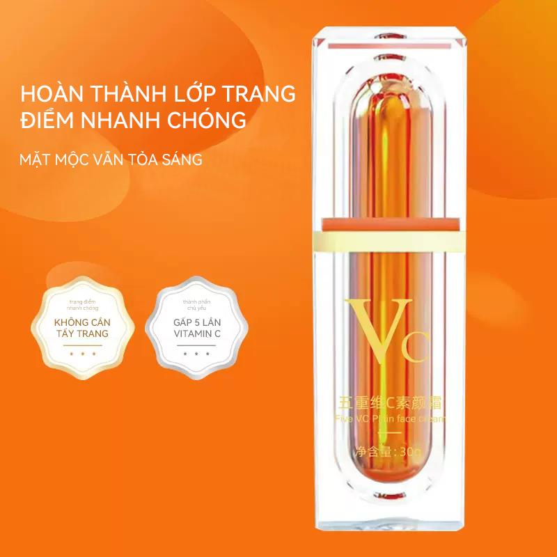Kem lót trang điểm kem lười makeup kem che khuyết điểm kem nền makeup kem bb kem dưỡng ẩm che khuyết điểm x5 Vitamin C Women Cosmetic Nữ Mỹ Phẩm