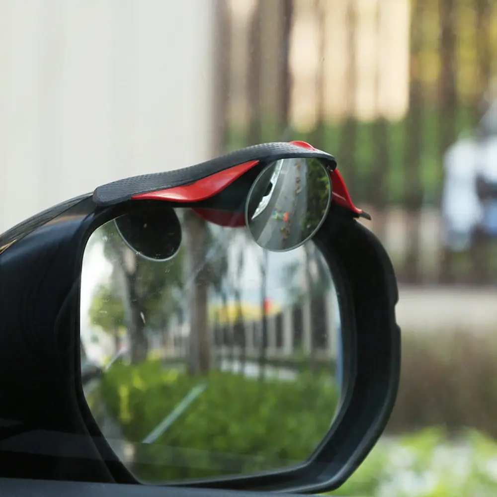 Universal 360 Degree Blind Spot Convex Mirror Rotatable Adjustable Car Side Mirror HD Glass With Rain Shield Rear View Mirror