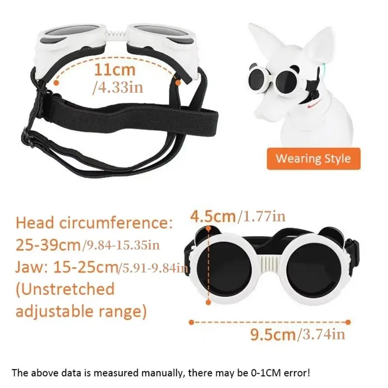 Pet Goggles, 1 Box UV Protection Adjustable Straps Dog Goggles, Windproof Motorcycle Dog Goggles, Pet Supplies for Outdoor Activities 1