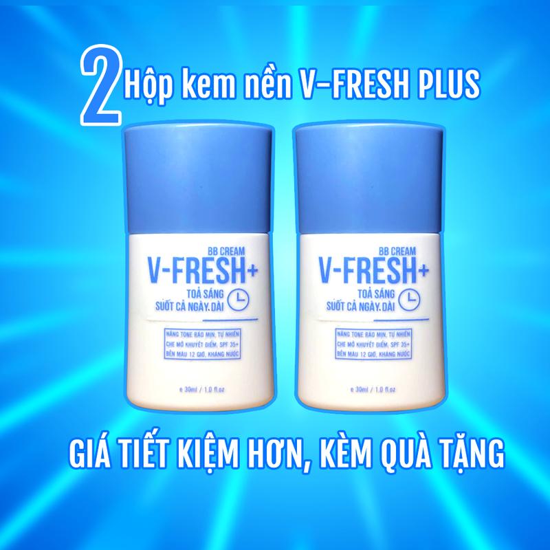 2 Hộp BBcream V-FRESH PLUS dành cho nam, nâng tone tự nhiên, kiềm dầu, chống nắng, kháng nước, che khuyết điểm 1