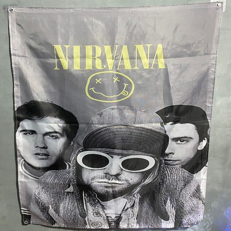 Miniflag/Flag/Banner/Bendera/Tapestry/Poster Kain/Dekorasi/Spanduk/Bendera Band NIRVANA 0