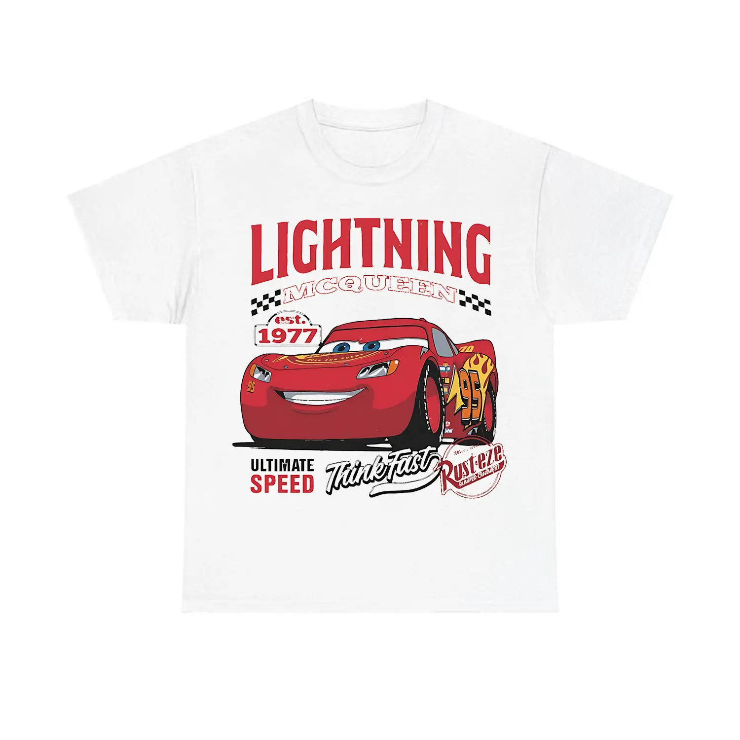 Retro Lightning Mcqueen T-Shirt/Sweatshirt/Hoodie, Rusteze Cars Shirt, Piston Cup Tee