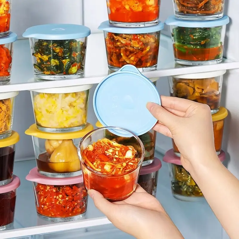 Glass Sealed Can/Food Grade/Pickles Storage Box/Refrigerator Refrigerated Fresh-Keeping Jar/Small Pickles Jar/Fruit Container