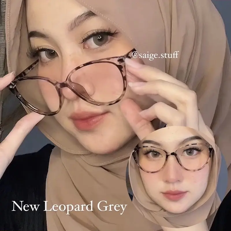 Leopard Kacamata Cat eye Frame Best Seller Kacamata Viral Eyewear Black