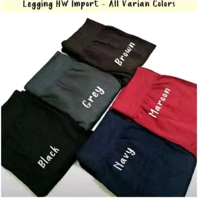 LEGGING POLOS PJG WARNA / LEGGING IMPORT MURAH / CELANA LEGGING WANITA Melar Panjang Soft  Tebal  Spandex  Hitam Panjang