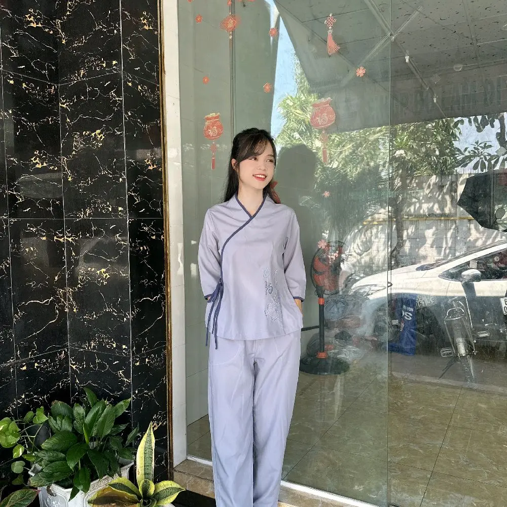 nơ an yên đồ lam đi chùa nữ đồ bộ vải kate