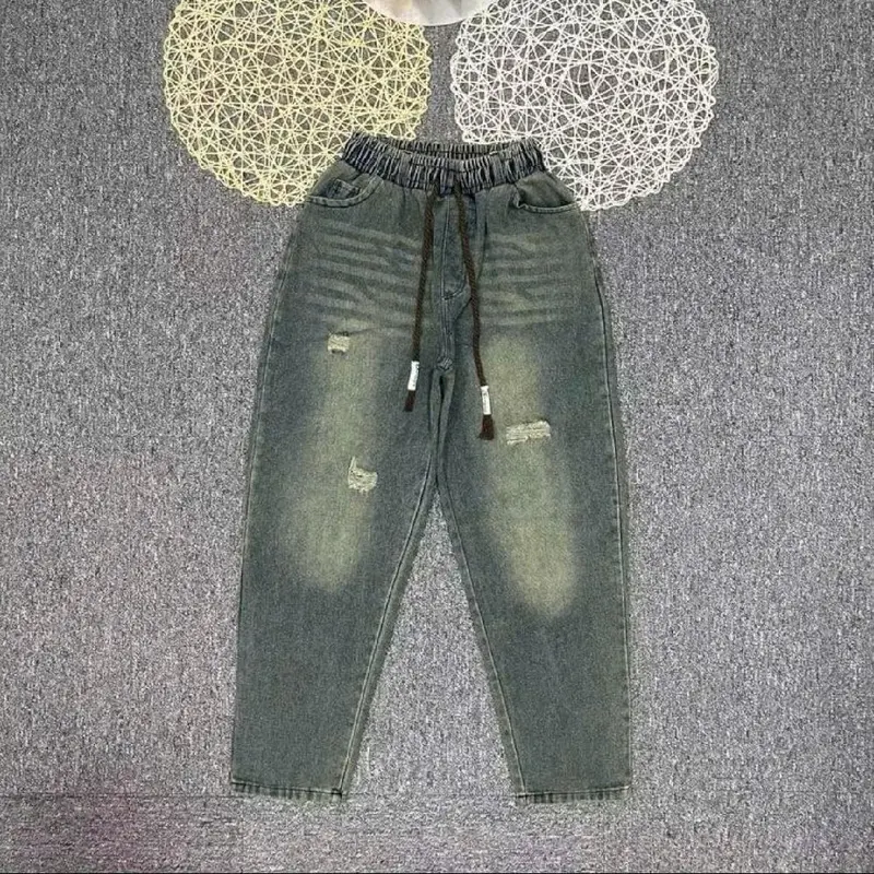 Quần bò Jeans dáng bagy,phom thụng cạm cao che khuyết điểm, chất bò thổ mềm thoải mái năng động women pants 4