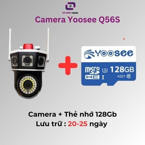 [ Bảo hành 12 tháng] Camera Yoosee Q56S- 4 mắt 3khung hình- Xoay 360 độ ngang- 120 độ dọc- Chống nước chống mưa-  Đàm thoại gọi điện 2 chiều- Hình ảnh 15.0 mpx nhìn siêu nét- Trợ sáng ban đêm có màu rõ nét như ban ngày- Hải Phong Camera 1
