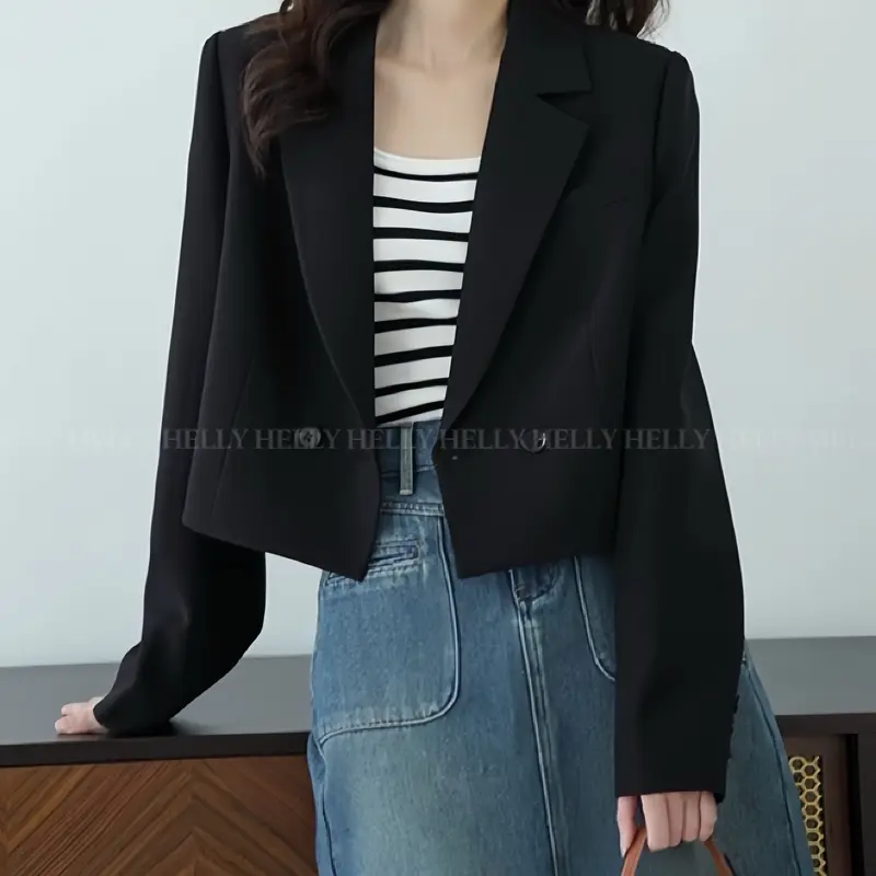 ÁO BLAZER NỮ FORM SUÔNG LỬNG, TAY DÀI - HELLY SHOP 2