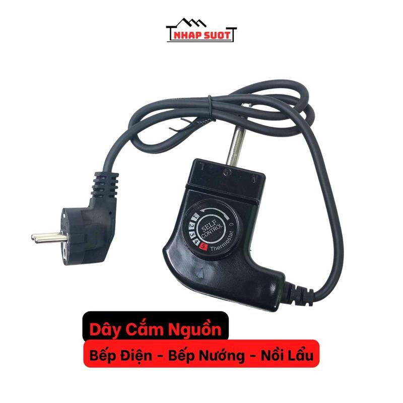  Dây nguồn cắm chảo điện bếp nướng nồi lẩu có núm chỉnh nhiệt độ 