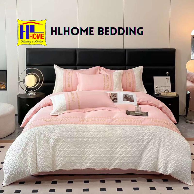 Bộ chăn ga cotton lụa dệt nổi set vỏ ga, vỏ chăn có khóa lồng thêm ruột  kèm 2 vỏ gối  thoáng mát, mềm mịn