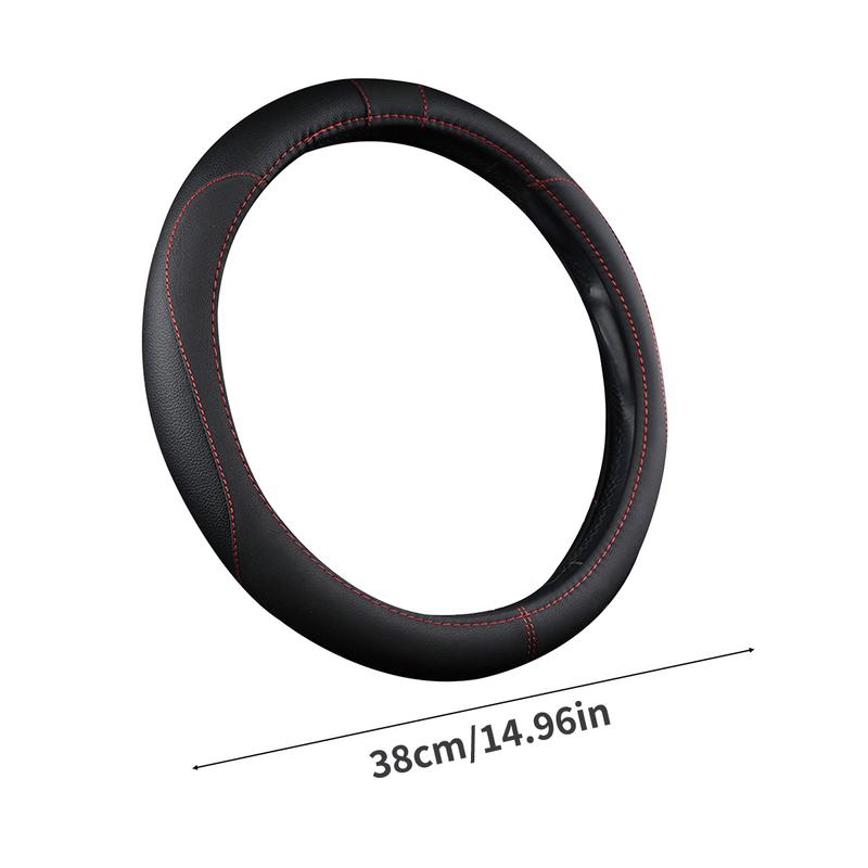 Car Steering Wheel Cover Microfiber Leather Breathable Non-Slip Steering Wheel Cover Pu Leather Universal 37-38 Cm Four Seasons Universal 8