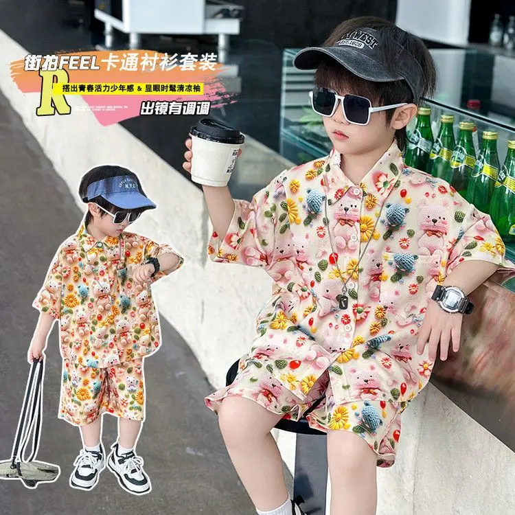 Bộ Đồ Mùa Hè Cho Bé Trai, Thiết Kế Hình Thỏ, Thời Trang Mới, Áo Sơ Mi Mùa Hè Cho Em Bé Quần Áo ngắn Tay, Bộ Đồ Hai Mảnh, Thời Trang
