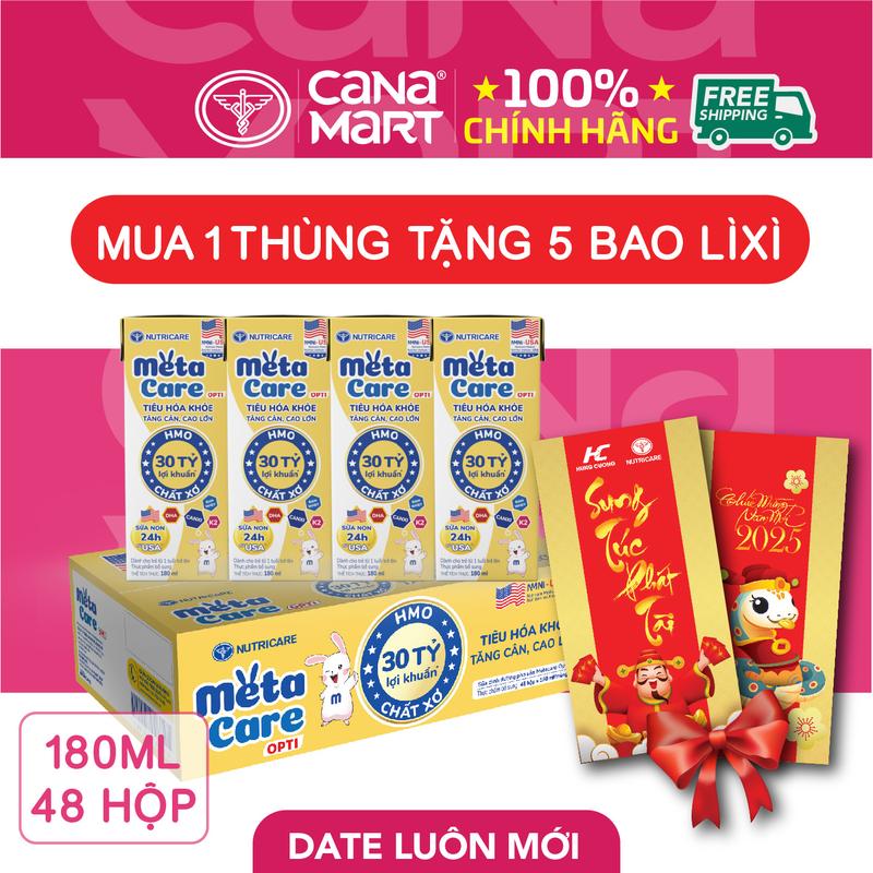 Sữa Nutricare Metacare Opti dinh dưỡng cho bé thấp còi 180ml bổ sung 30 tỷ lợi khuẩn Men Vi Sinh