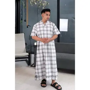 Granito.id Jubah Sultan Model Panjang Muslim Umroh Haji Putih Embos Dewasa Toyobo Katun Fodu Premium Hitam Gamis - putih, M terbatas