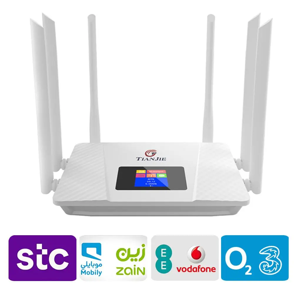 WiFi 6 CPE Router, 4G Cellular Router, 6 High Gain Antennas, 4G LTE Modem Router, SIM Plug and Play, WiFi Router, WiFi Extender Booster, Google Home