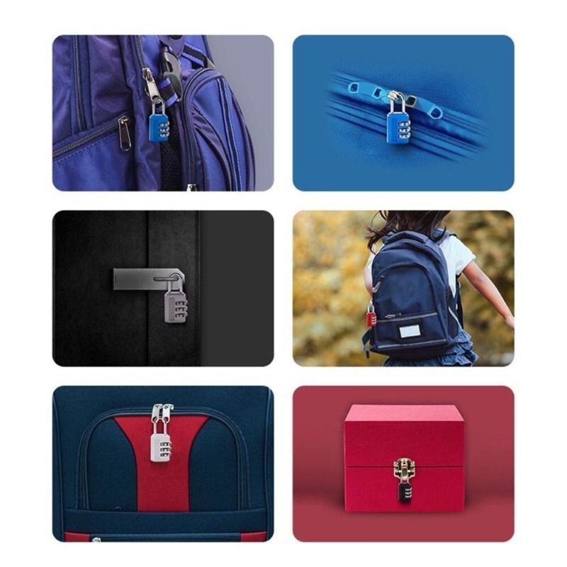 Product Introduction of Practical Mini Number Lock Durable 3 Digit Password Lock Solid Color Anti-theft Alloy Padlock Handbag 12