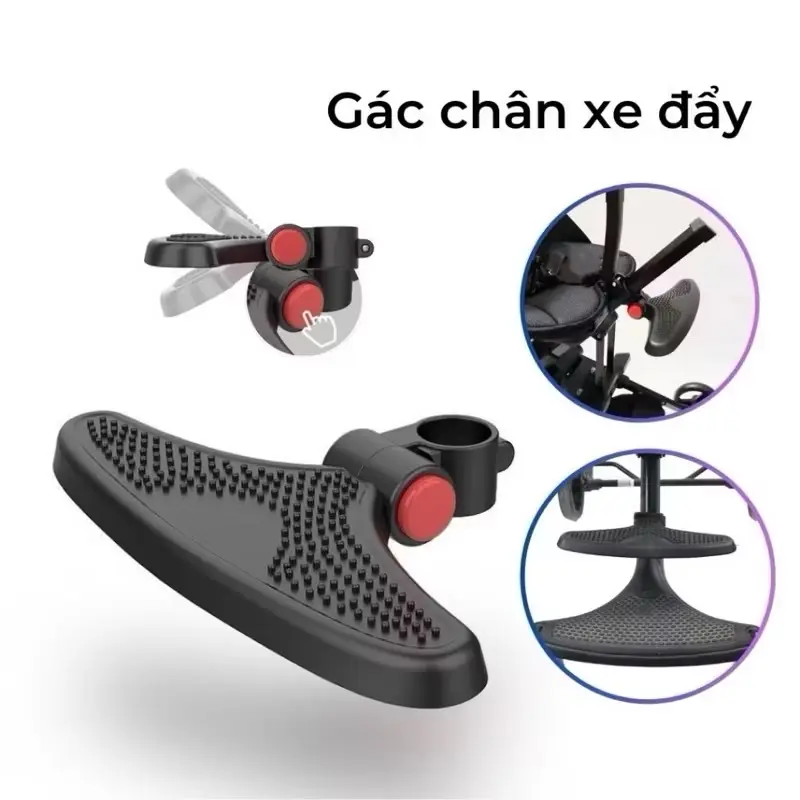 Gác chân xe đẩy em bé chắc chắn tiện dụng Sports
