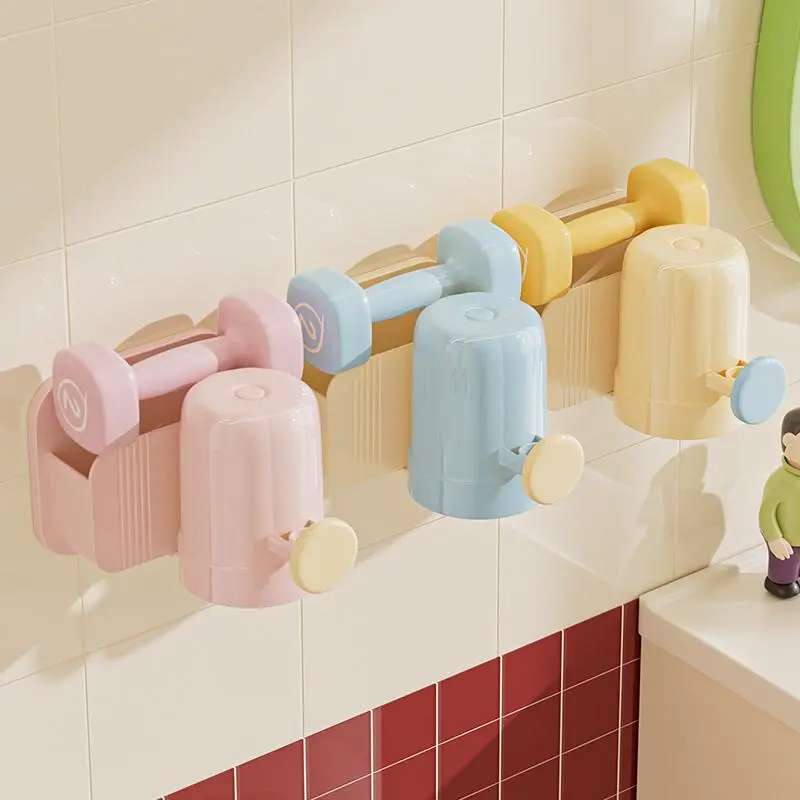Wall Mounted Toothbrush Holder, 1 Count  Punch Free Toothbrush Storage Rack, Bathroom Storage Rack, Toothbrush Holder for Bathroom 5