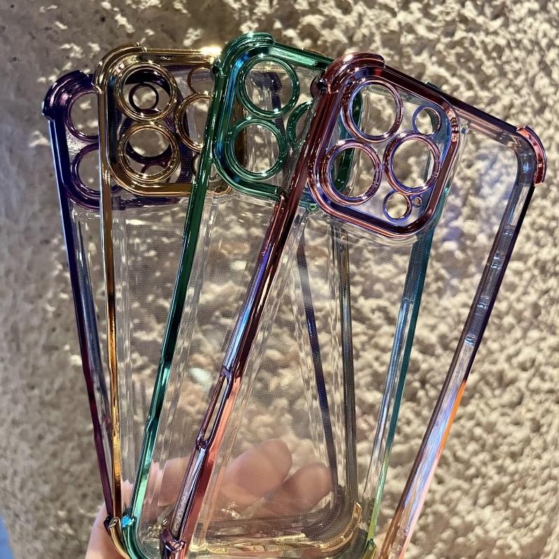 Product Introduction of Colour Clear Casing For OPPO Reno13 12 Pro F OPPOReno13Pro Reno12Pro Reno 13 12 F 5G Electroplate Transparent TPU Phone Case Shockproof Casing Protection Anti-fall Soft Back Cover 14