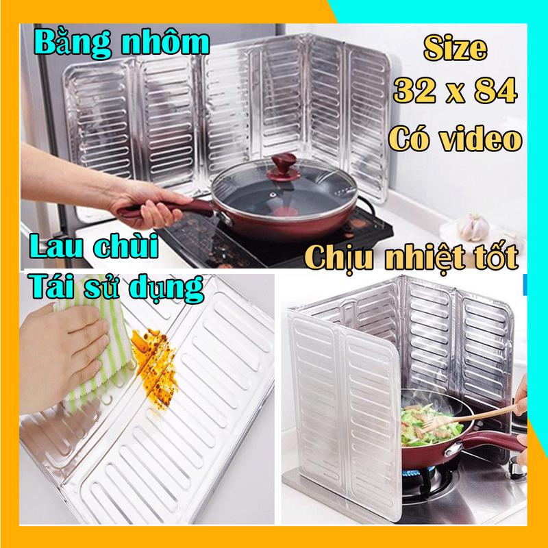 Combo 2 tấm chắn dầu mỡ bếp ga bếp từ bằng nhôm chịu nhiệt dùng để che gió dễ lau chùi rửa nước được