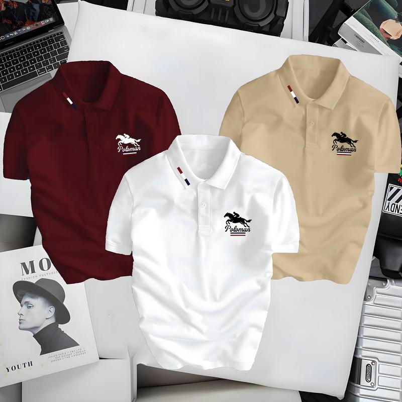 [ COMBO 3 ÁO ] Áo Thun Polo Nam POLOMANER 03 chất vải CVC Cao Cấp Basic Phong Cách Trẻ Trung Có Bigsize 90kg - Poloman 03