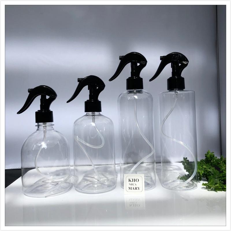 BÌNH NHỰA LỚN 500ml xịt Cồn Xịt Khuẩn - Chai Nhựa trong suốt xịt nước phun sương tưới cây xịt tóc bamber xịt kính