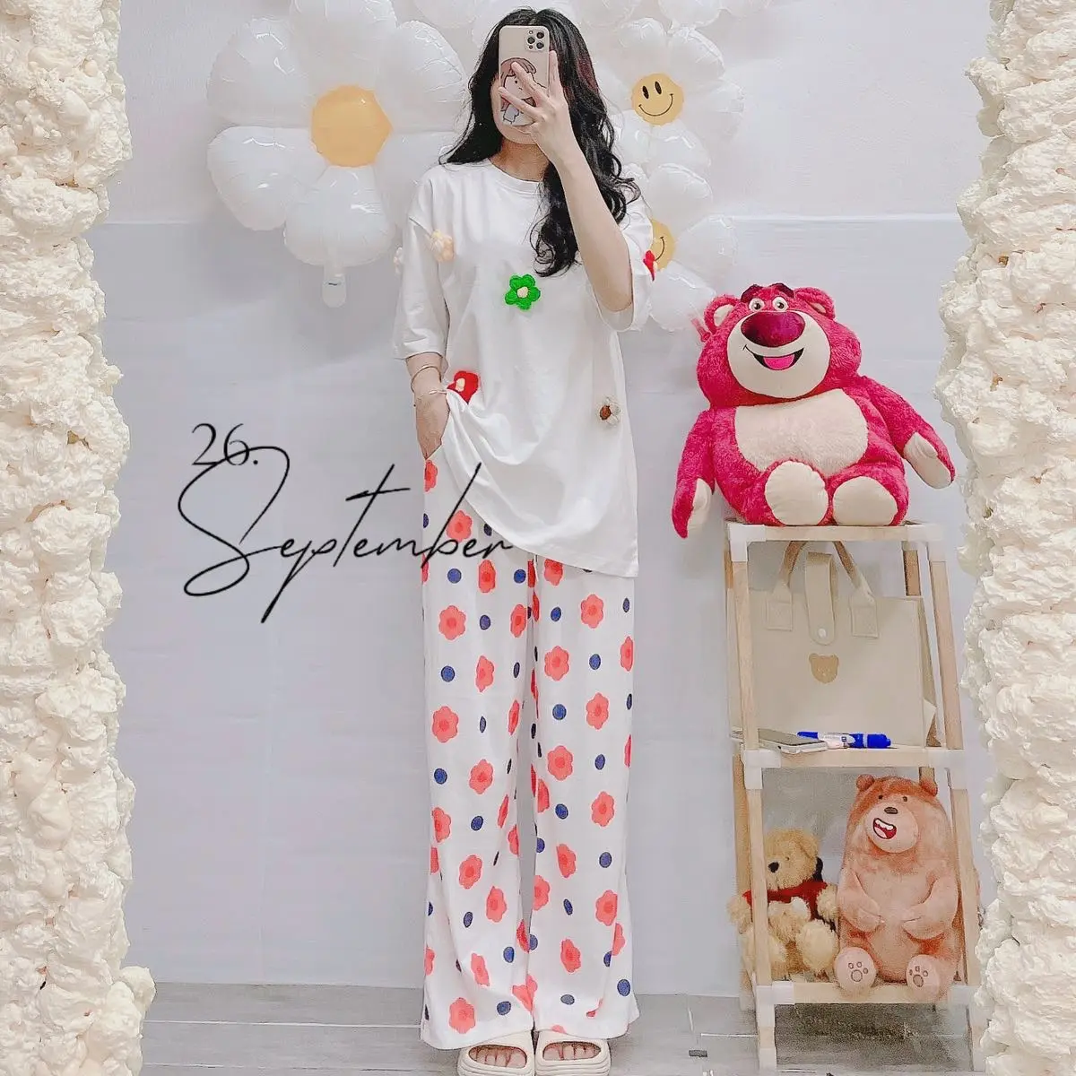 set bộ quần suông / đùi hoạt hình dễ thương
