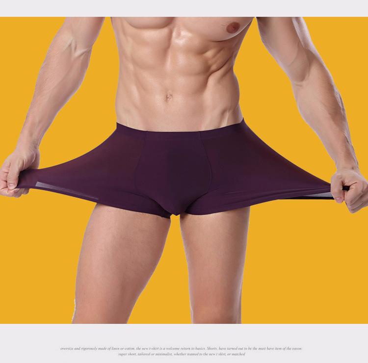 Product Introduction of Quần Lót Nam, Quần Boxer Lụa Lạnh Thiết Kế Liền Mạch, Quần Đùi Boxer Mỏng, Thoáng Khí, Thích Hợp Cho Mùa Hè, Bán Buôn 23
