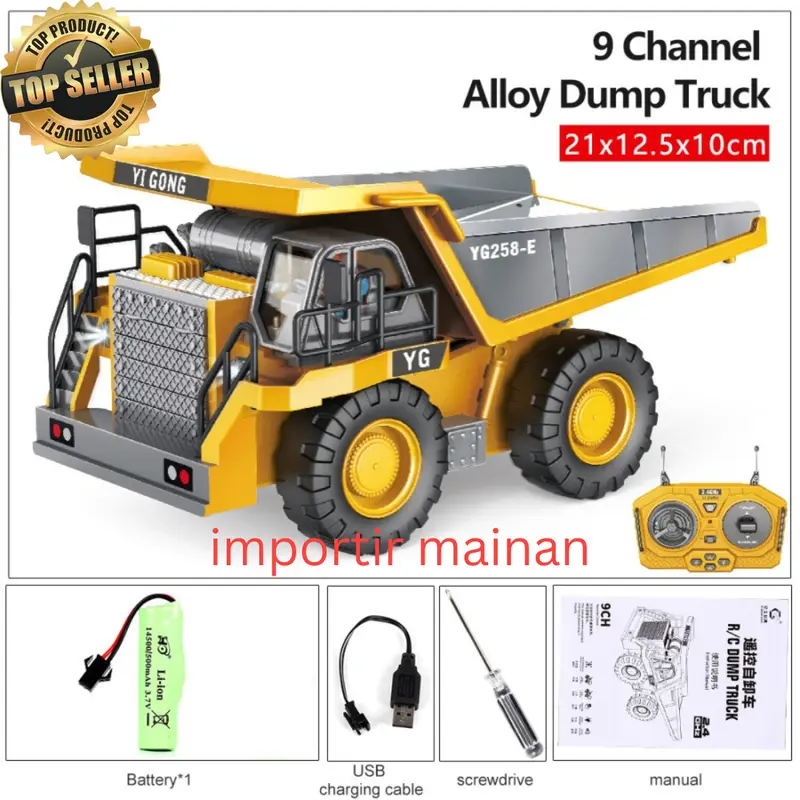 YIGONG 258 21 258-21 mainan remote control rc dump truck alat berat 0