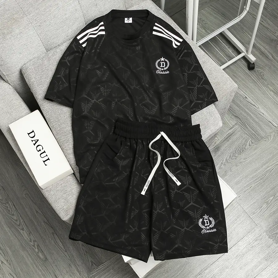 (M-63) Bộ nam nữ DAGUL  chất liệu waffle tổ ong mắt nhỏ, họa tiết dập vân, logo thêu lá lúa,thoáng mát thấm hút mồ hôi