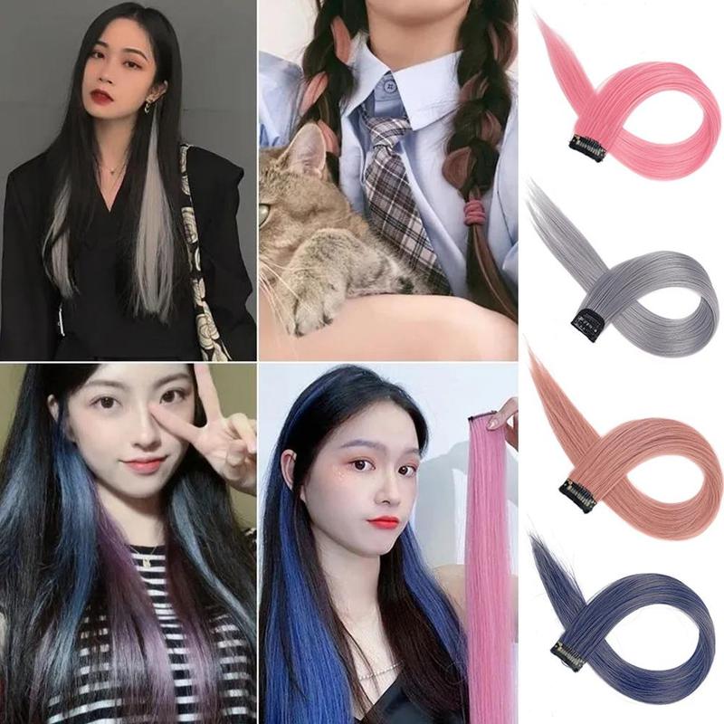 Mảnh Tóc Giả Màu, Thời Trang, Blackpink Cùng, Tóc Nối Tự Nhiên Và Vô Hình Tóc Thẳng Dài, Kẹp, X5I7 1