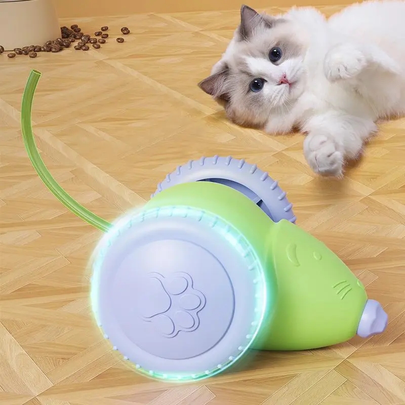 Interactive Cat Toy, USB Rechargeable Cat Teaser Toy with Light-Up Tail Mouse, Durable and Fun Interactive Cat Toy, Pet Supplies