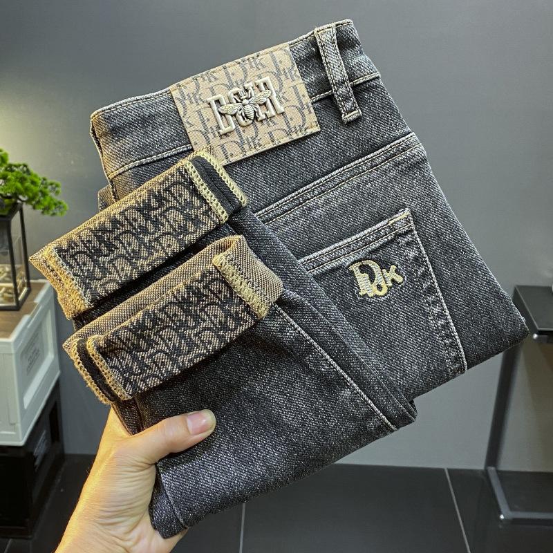 Quần Jean Cropped Xén, Dành Cho Nam Giới, Dáng Ôm, Phong Cách Thường Ngày Và Sành Điệu, Quần Dài, Thích Hợp Cho Mùa Xuân / Mùa Thu, Năm 2025