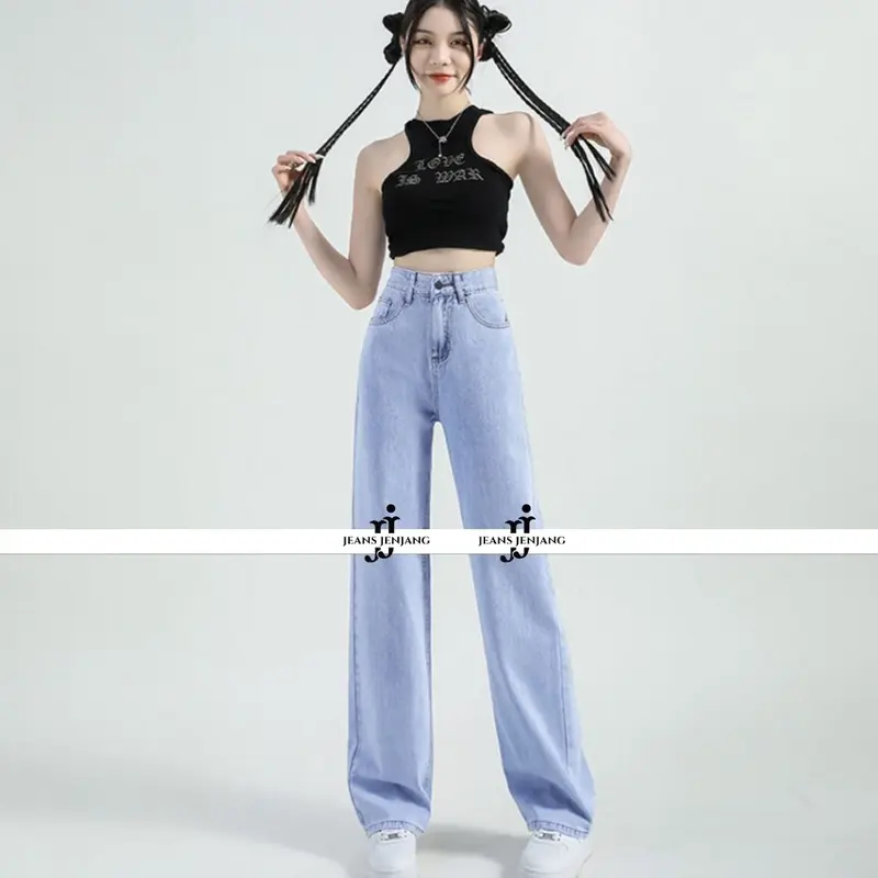 J&S Jeans Celana Highwaist kulot jeans wanita loose hangover Panjang Cewek 1