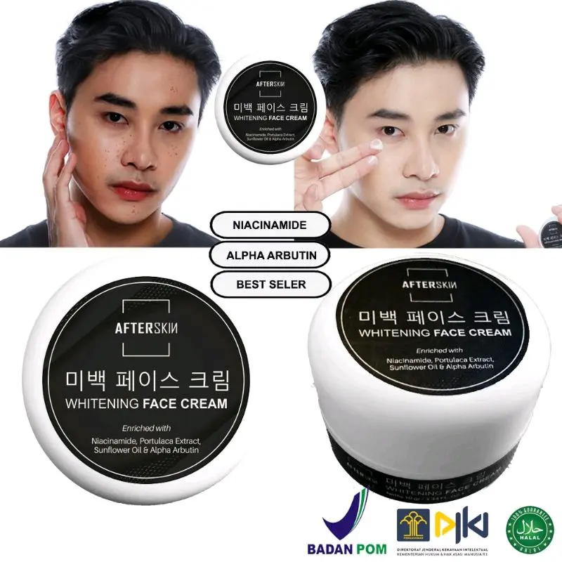 CREAM PEMUTIH KULIT WAJAH PRIA | CREAM PEMUTIH WAJAH PRIA INSTANT KOREA AFTERSKIN BPOM HALAL ( TERLARIS ) 1