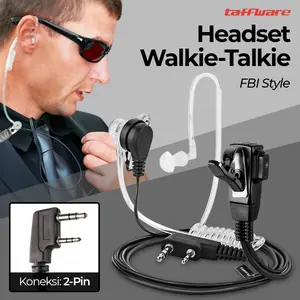 Taffware Headset Earphone FBI Style Air Duct untuk Walkie Talkie - C93A - Black Ht