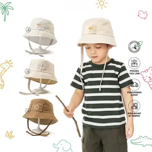 Topi Bucket Pocket Saku Anak Safari Outdoor Cewek Cowok Fashion Anak Keren