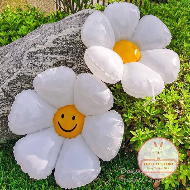 { GIÁ RẺ NHẤT } Bong Bóng Hoa Cúc Mặt Cười Đáng Yêu, Bong Bóng Trang Trí Sinh nhật